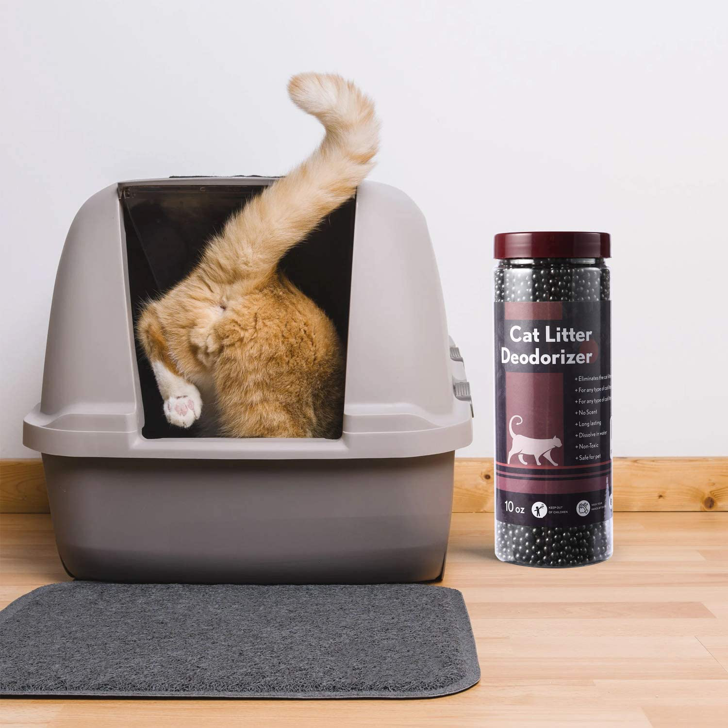 No Scent Cat Litter Deodorizer Litter Box Odor Eliminator Natural Deordizer Kitten Litter Smell Control Safe Litter Deoderizer for Kitty Solid Adsorbents of Minerals&Activated Charcoal 10 Oz Bottle Animals & Pet Supplies > Pet Supplies > Cat Supplies > Cat Litter Box Liners PETNF   