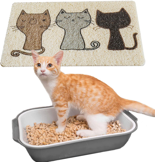 Cat Litter Mat, Cute Kitty Food Feeding Catching Placemat, Durable Pet Litter Rug for Cats, Dogs, Comfortable Kitten Litter Trapping Pad, under Litter Box Mat Soft on Paws, Easy Clean Scatter Control Animals & Pet Supplies > Pet Supplies > Cat Supplies > Cat Litter Box Mats DORA BRIDAL   