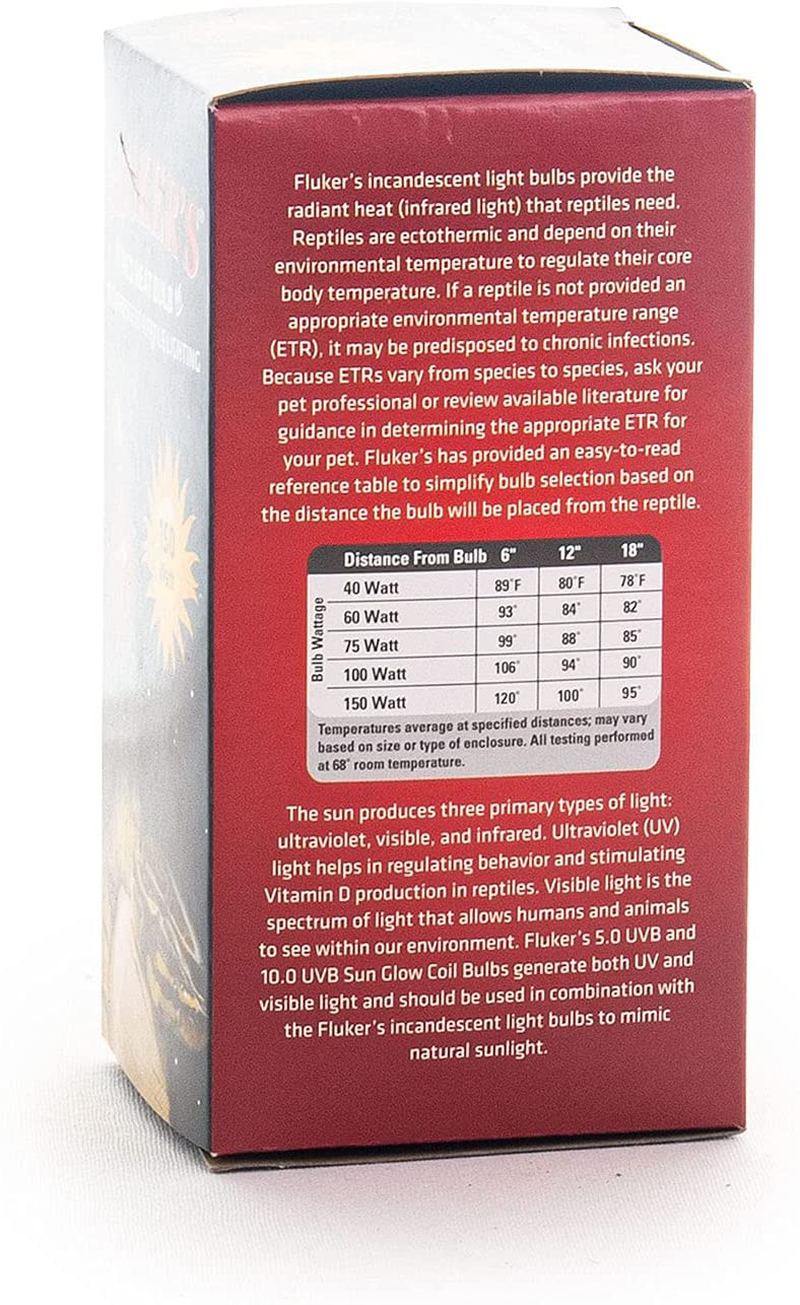 Fluker'S Red Heat Bulbs for Reptiles 150 Watt Animals & Pet Supplies > Pet Supplies > Reptile & Amphibian Supplies > Reptile & Amphibian Habitat Heating & Lighting Flukers   