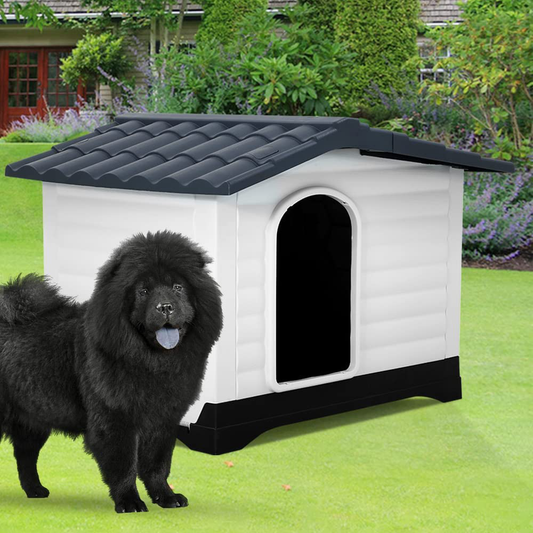 Dog House, Large Dog House for Small Medium Large Dogs, Water Resistant Ventilate Plastic Durable Indoor Outdoor Pet Shelter Kennel with Air Vents and Elevated Floor, Easy to Assemble Animals & Pet Supplies > Pet Supplies > Dog Supplies > Dog Houses Dkeli   