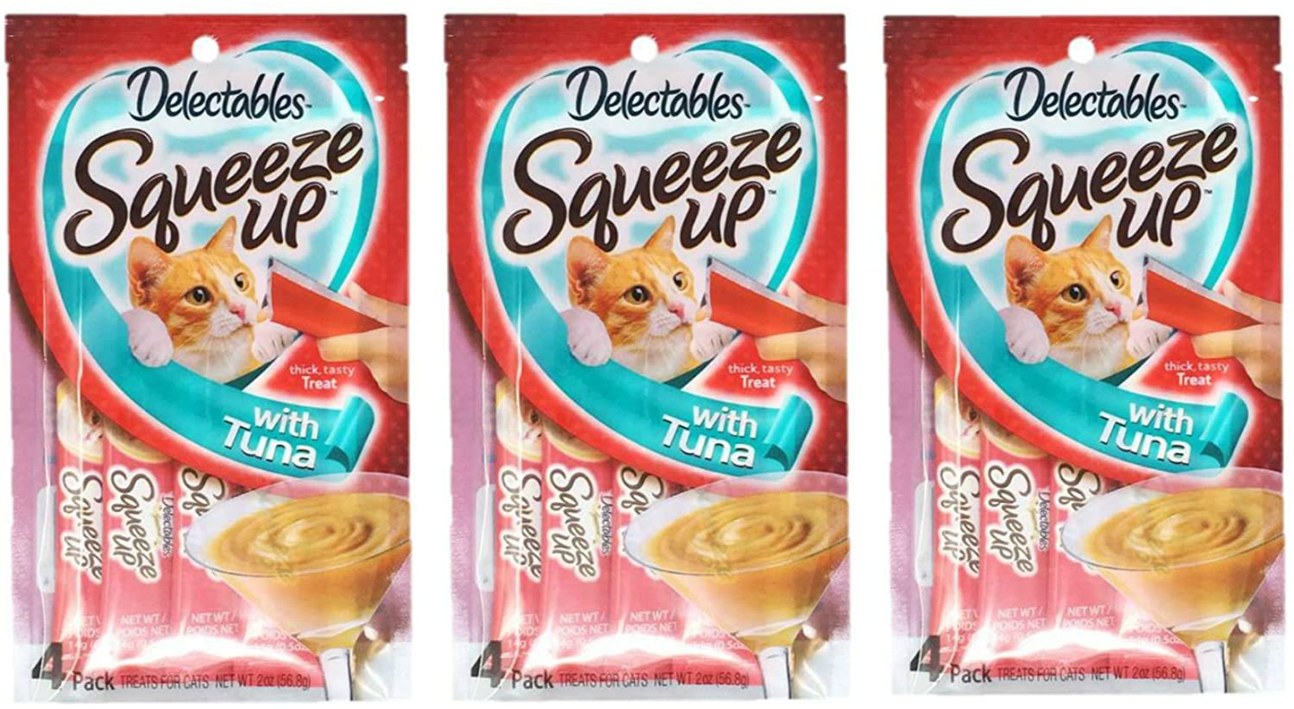 Delectables Squeeze up Hartz Cat Treats Bundle of 3 Flavor Pouches, 2.0 Oz Each Animals & Pet Supplies > Pet Supplies > Cat Supplies > Cat Treats Delectables Tuna  
