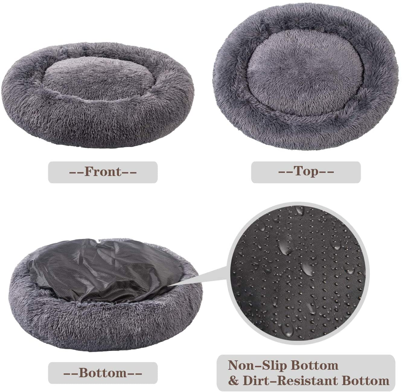 MFOX Calming Dog Bed (L/XL/XXL/XXXL) for Medium and Large Dogs Comfortable Pet Bed Faux Fur Donut Cuddler up to 25/35/55/100Lbs Animals & Pet Supplies > Pet Supplies > Dog Supplies > Dog Beds MFOX   
