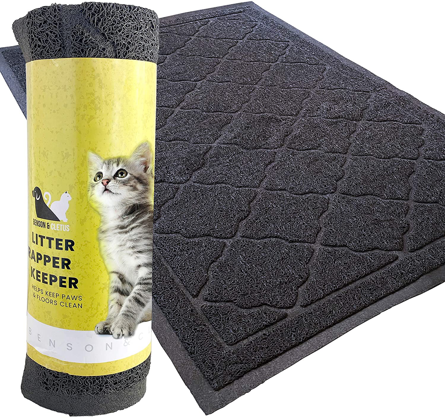 Benson & Cletus Rubber Mesh Cat Litter Mat, Grey Animals & Pet Supplies > Pet Supplies > Cat Supplies > Cat Litter Box Mats Benson & Cletus Large (35"x23")  