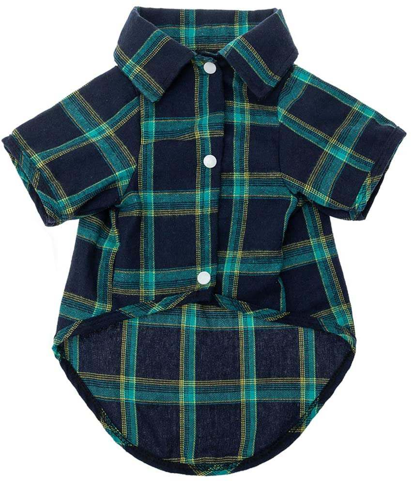 EXPAWLORER Plaid Dog Shirt - Classical Plaid Brushed Cold Weather Pet Clothes, Christmas Dog Sweater for Small Medium Large Dogs Animals & Pet Supplies > Pet Supplies > Dog Supplies > Dog Apparel EXPAWLORER   