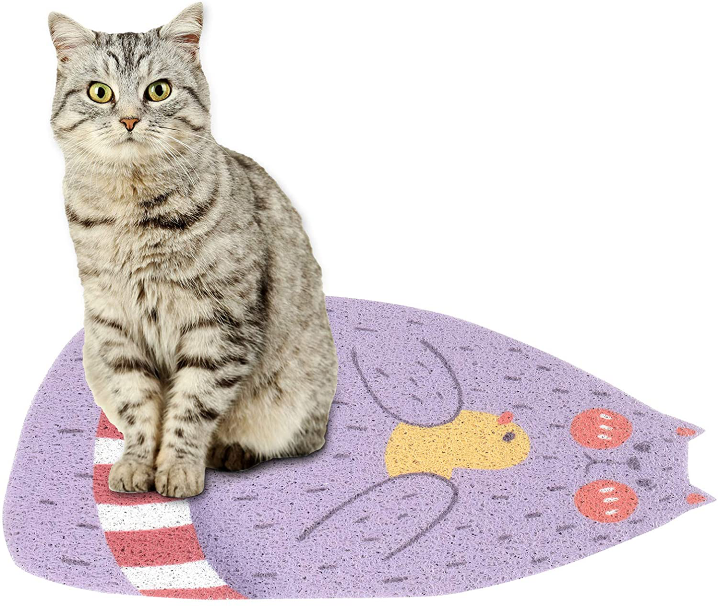 Cat Litter Mat,Cute Cartoon Pattern Small Cat Litter Mats for Floor Litter Trapping Mat Kitty Scatter Control Rug Durable Pet Litter Rugs for Cats Kitten Puppy Dogs Rabbits Scratch Proof,19.7"X13.8" Animals & Pet Supplies > Pet Supplies > Cat Supplies > Cat Litter Box Mats GOURIDA Cartoon Cat Style 2  