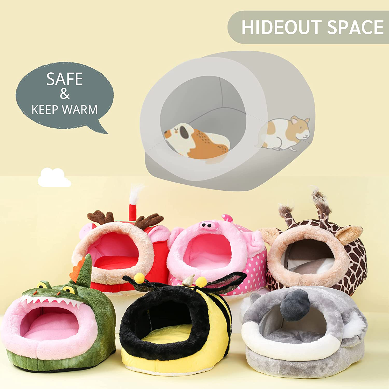 Janyoo Chinchilla Hedgehog Guinea Pig Bed Accessories Cage Toys Bearded Dragon House Hamster Supplies Habitat Ferret Rat Animals & Pet Supplies > Pet Supplies > Small Animal Supplies > Small Animal Bedding JanYoo   