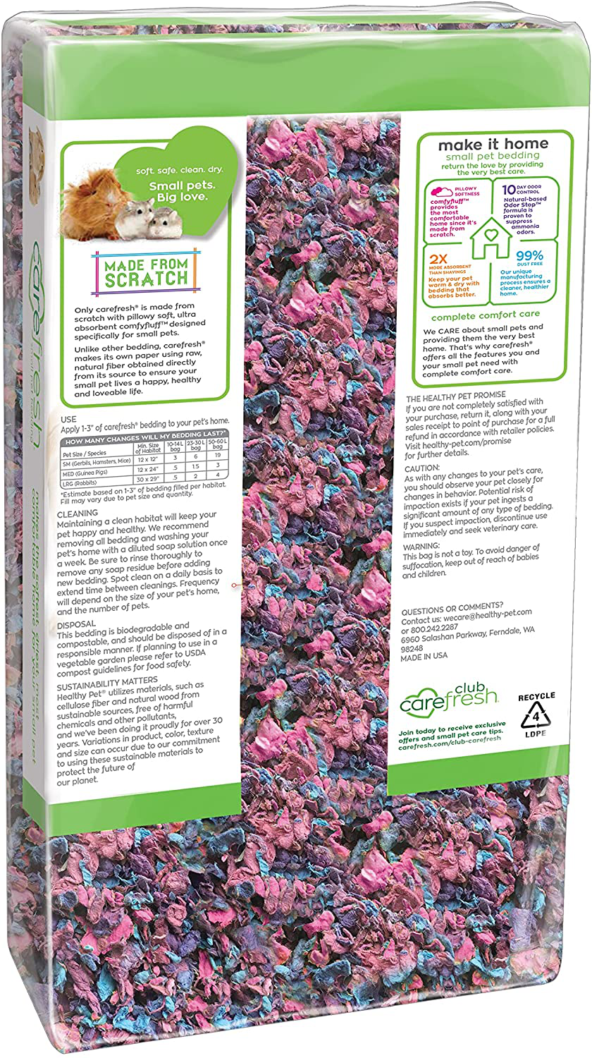 Carefresh Dust-Free Confetti Natural Paper Small Pet Bedding with Odor Control, 10L Animals & Pet Supplies > Pet Supplies > Small Animal Supplies > Small Animal Bedding Carefresh   