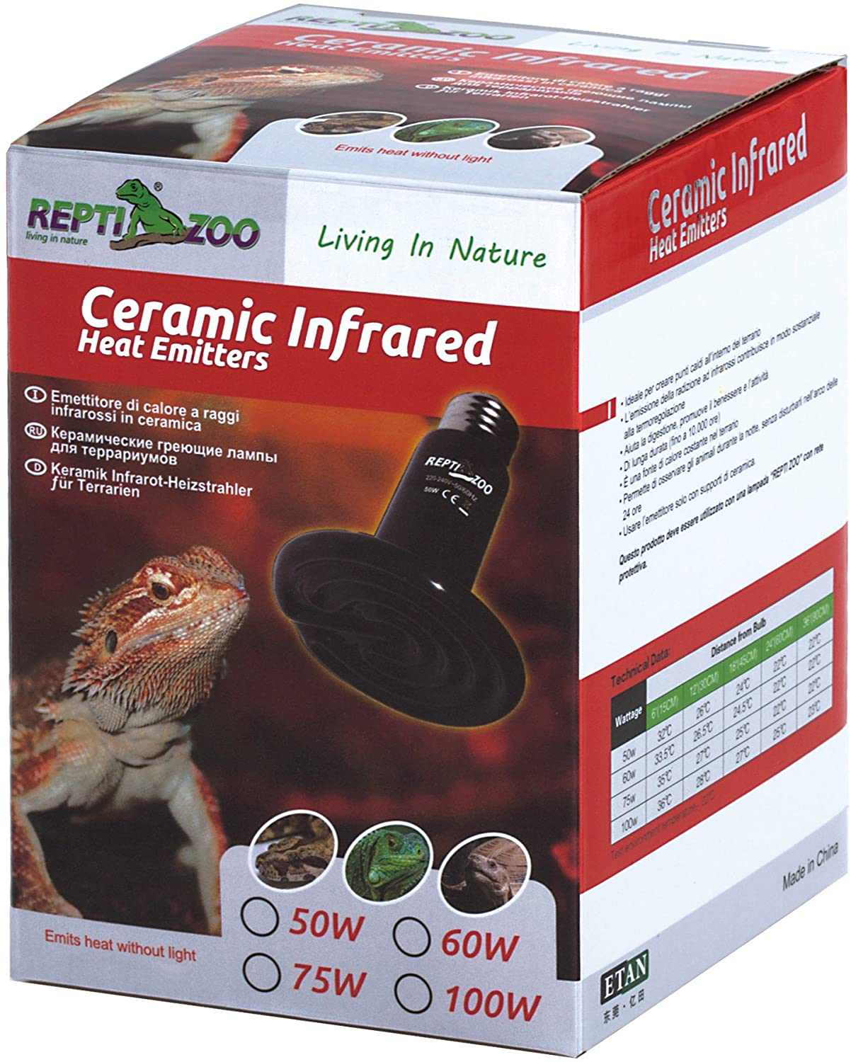 REPTIZOO Reptile Ceramic Infrared Heat Emitter,110V 150W Infrared Bulb for Reptile Pet Coop and Glass Terrarium