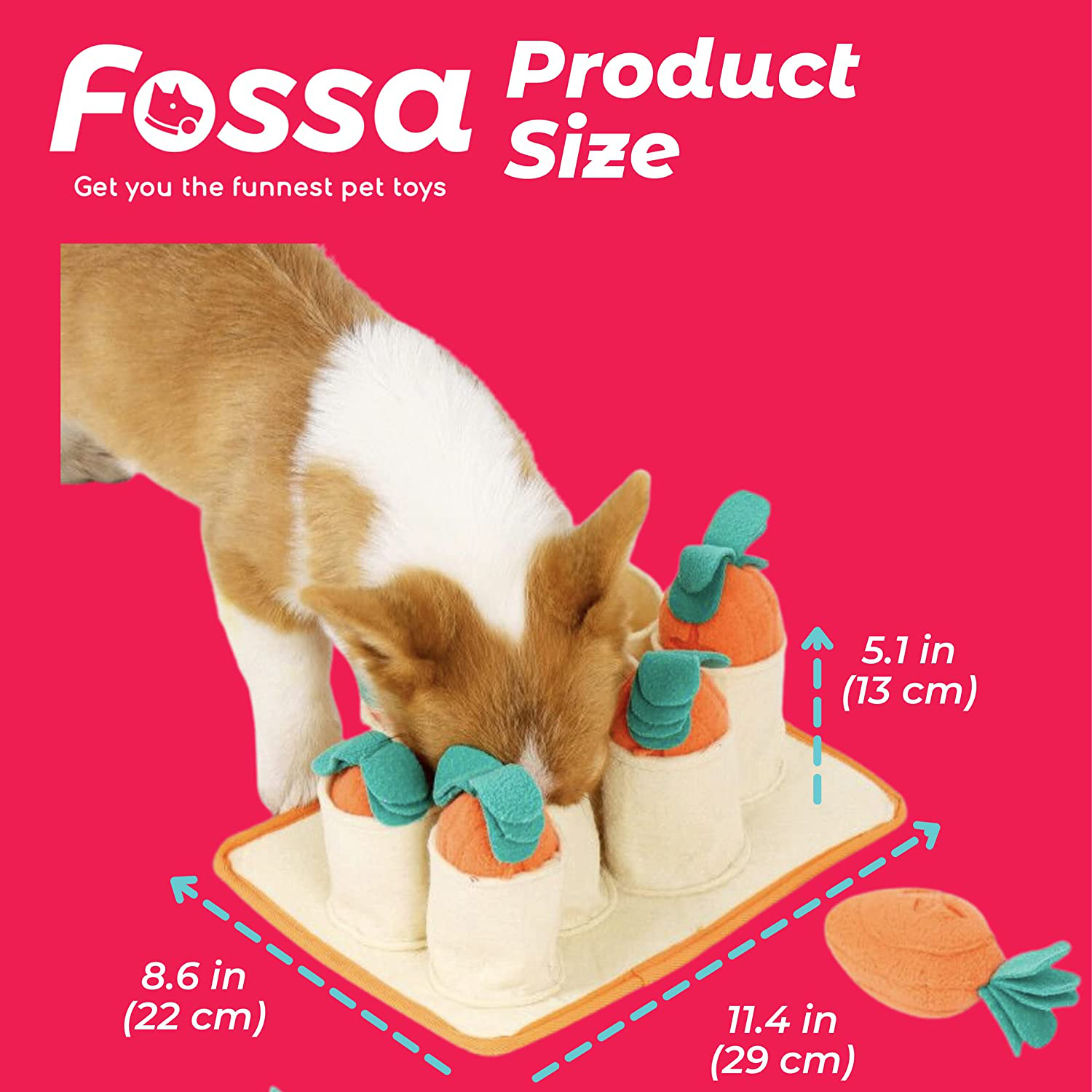 FOSSA Puppy Toy, Puppy Teething Chew Toy, Treat Dispensing for Small Dog