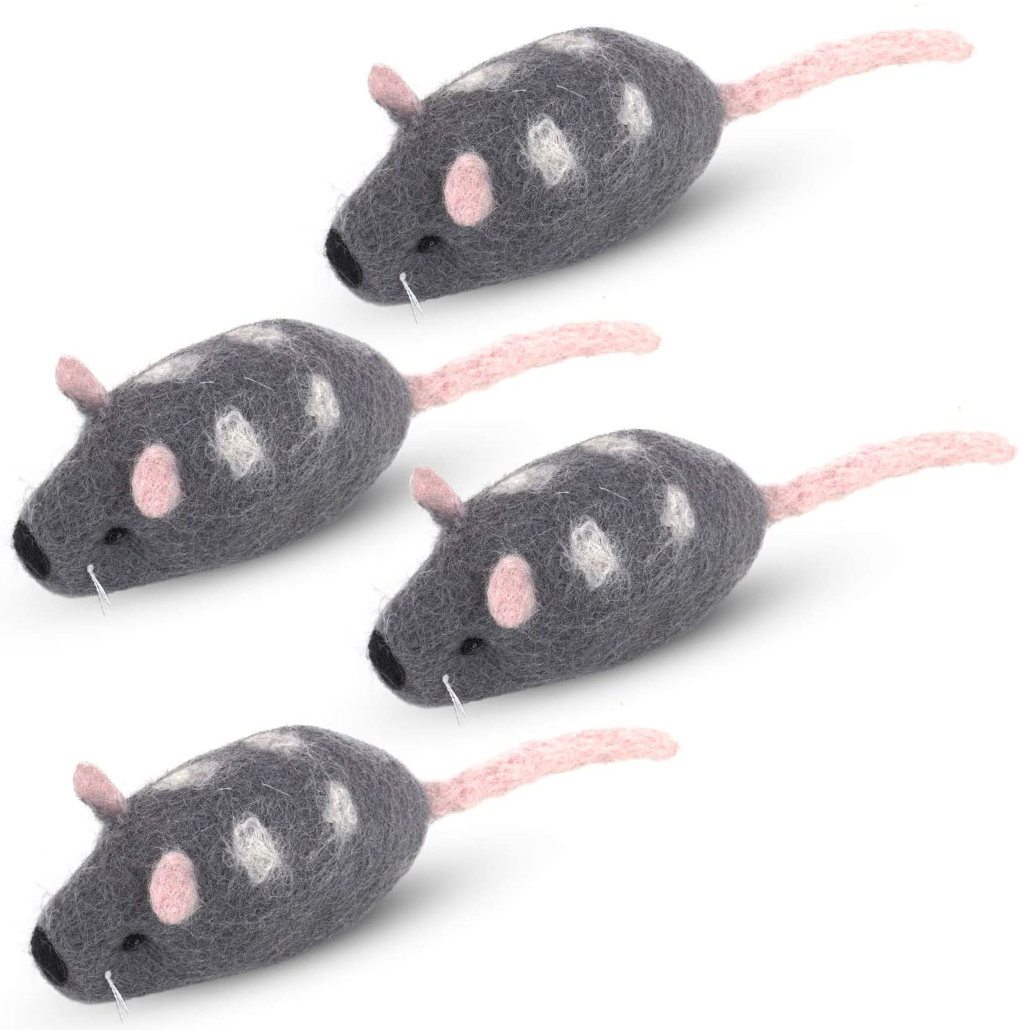 Feltcave Wool Cat Mouse Toys – Handmade Felt Mouse Cat Toy without Catnip, Cat Toys for Indoor Cats, Cat Mice Toys 4-Pack Animals & Pet Supplies > Pet Supplies > Cat Supplies > Cat Toys Feltcave   