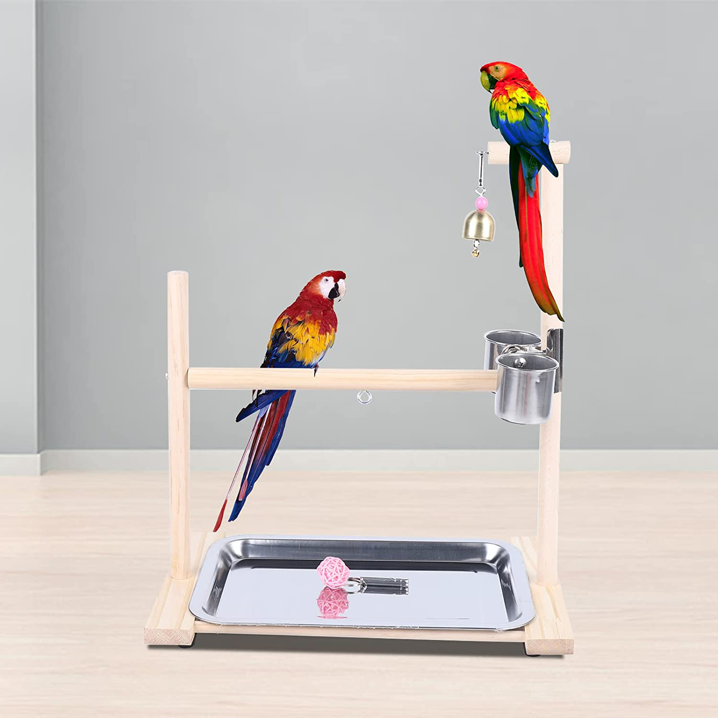 Bird Play Stands with Feeder Cups Dishes, LYNICESHOP Parrot Playstand Bird Playground Gym Training Stand Toys with Feeder, Bird Cage Toys Accessories for Small Cockatiels, Conures, Parakeets, Finch Animals & Pet Supplies > Pet Supplies > Bird Supplies > Bird Gyms & Playstands LYNICESHOP   