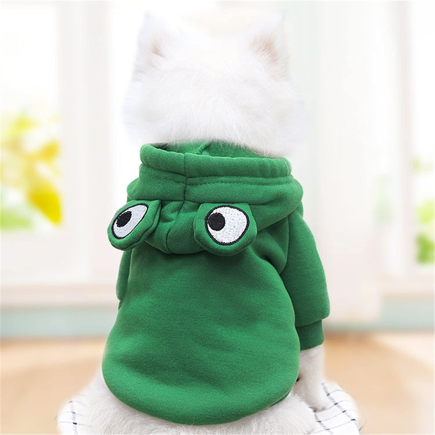 Frieyss Cute Green Dog Hoodie Clothes Costume Dog Fleece Sweater for Dogs Puppy Coat Dog Warm Clothe