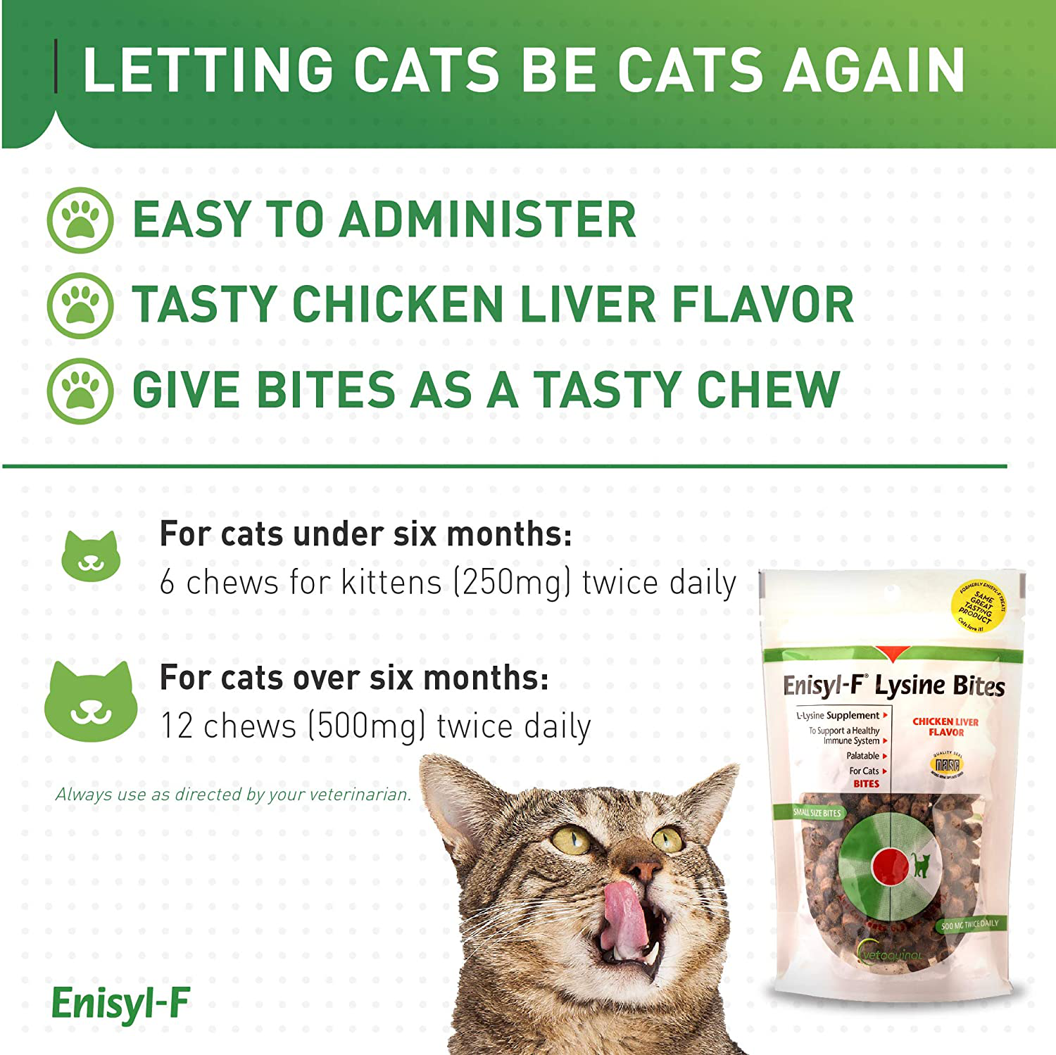 Vetoquinol Enisyl F Lysine Bites L Lysine Chews for Cats