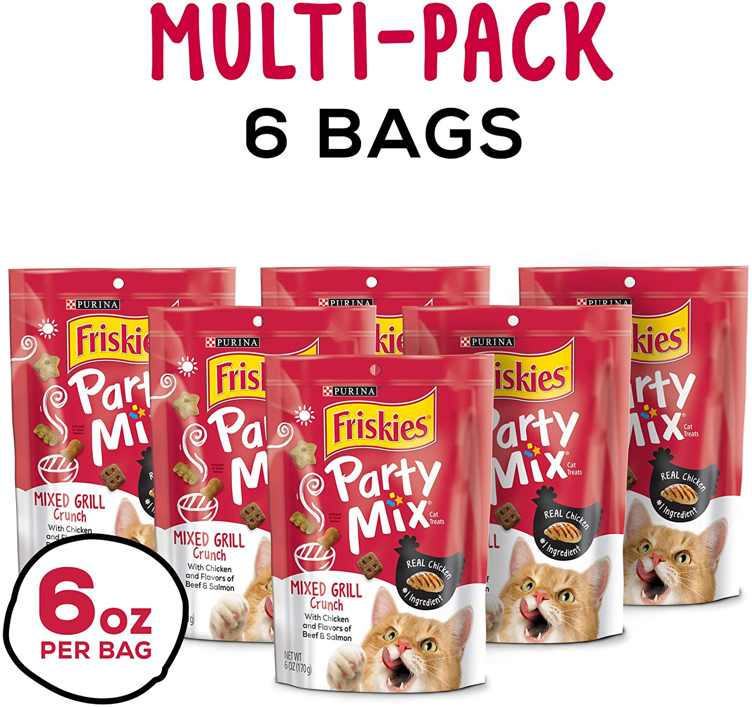 Purina Friskies Party Mix Adult Cat Treats - (6) 6 Oz. Pouches Animals & Pet Supplies > Pet Supplies > Cat Supplies > Cat Treats Purina Friskies   