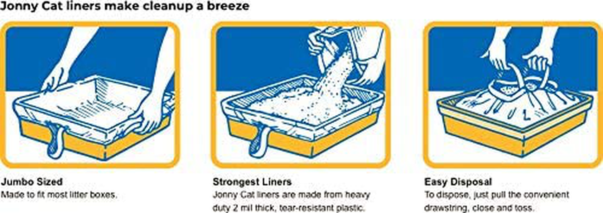 JONNY CAT Heavy Duty Litter Box Liners, Jumbo Animals & Pet Supplies > Pet Supplies > Cat Supplies > Cat Litter Box Liners JONNY CAT   