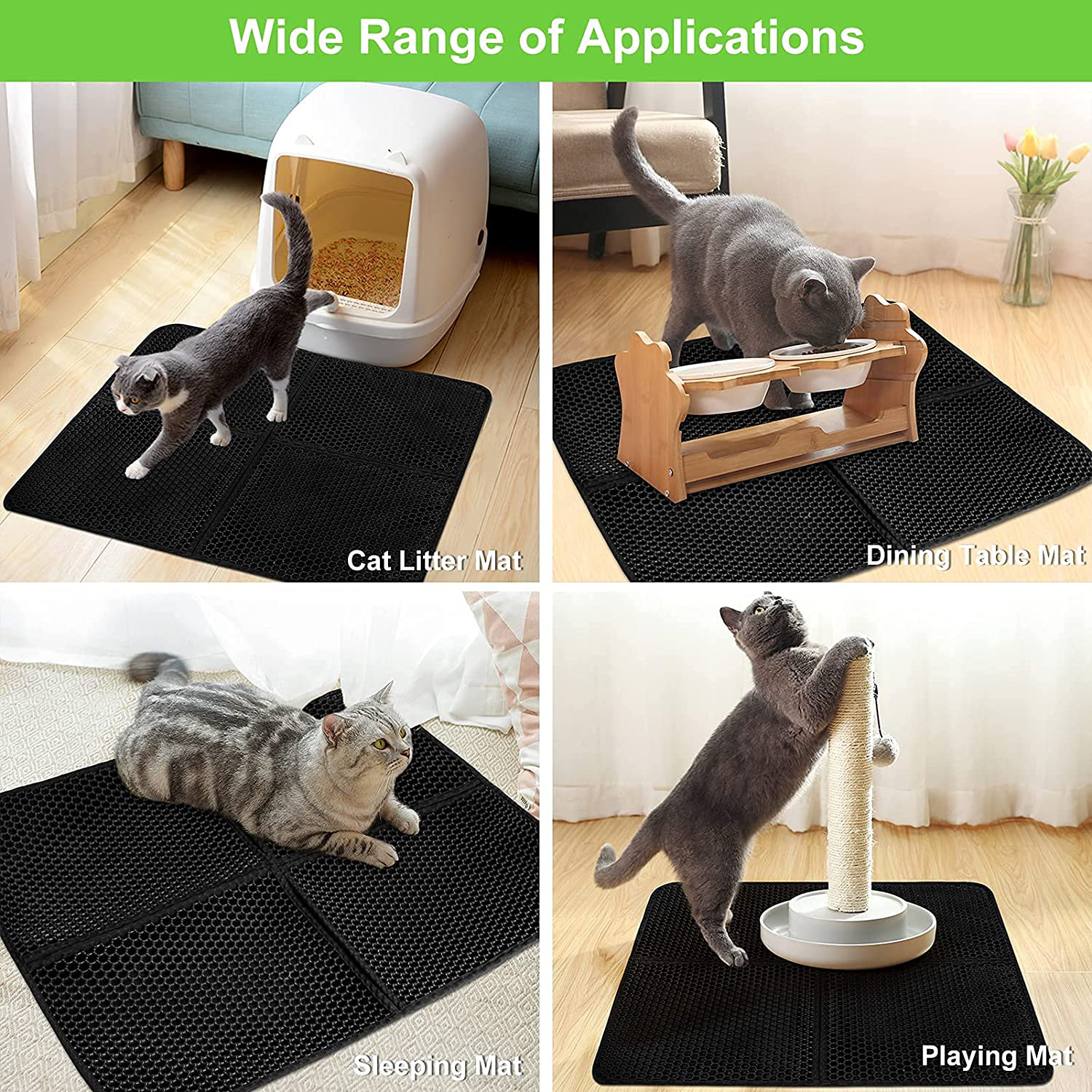 Dorakitten Cat Litter Mat Litter Box Mats Kitty Large Litter Trapping Foldable Mats Honeycomb Urine-Proof Waterproof Tracking Pad Cat Litter Catcher Rug with Pan Bags Animals & Pet Supplies > Pet Supplies > Cat Supplies > Cat Litter Box Mats Dorakitten   