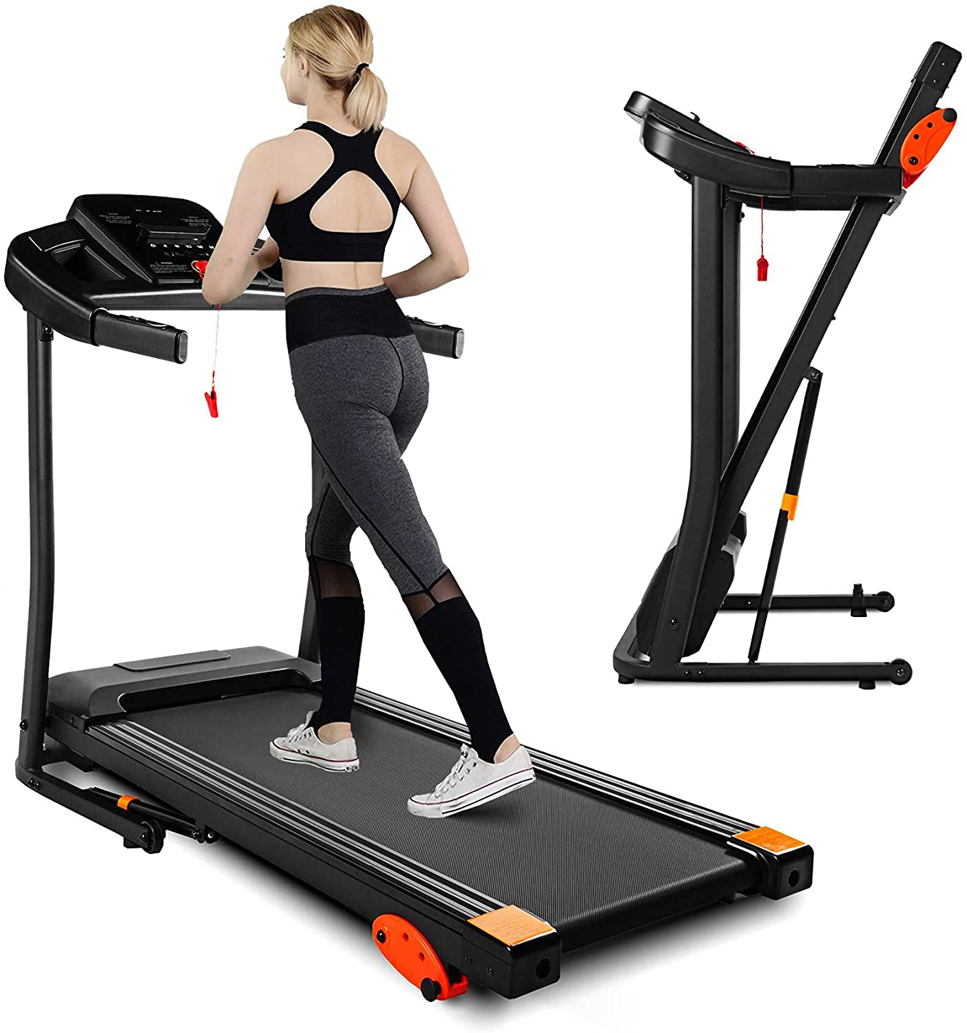 Treadmill,Treadmills for Home, 2.5HP Portable Foldable Treadmill with 15 Pre Set Programs and LED Display Panel Animals & Pet Supplies > Pet Supplies > Dog Supplies > Dog Treadmills Anwick black  