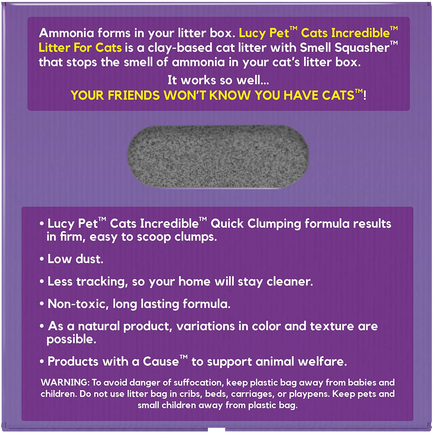 Lucy Pet Cats Incredible 18 Lb Box Clumping Cat Litter Recyclable Box with Smell Squasher, Absorbent Natural Clay Formula Prevents Ammonia Smell Build-Up, Light Lavender Scent Animals & Pet Supplies > Pet Supplies > Cat Supplies > Cat Litter Cats Incredible   
