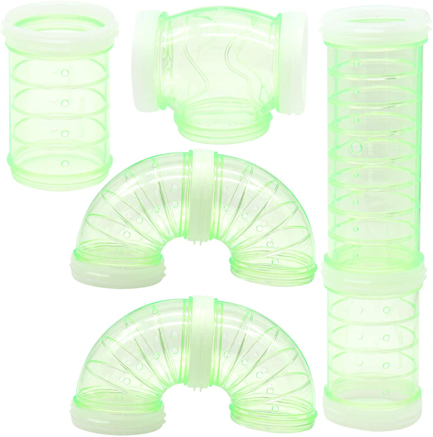 Hamster Tube Set, Transparent Curved Pipe Pet Cage Tunnel DIY Creative Connection Tunnel Excercise Toy for Mouse Hamster Rat and Other Small Animals Animals & Pet Supplies > Pet Supplies > Small Animal Supplies > Small Animal Habitat Accessories Tirifer Yellow  