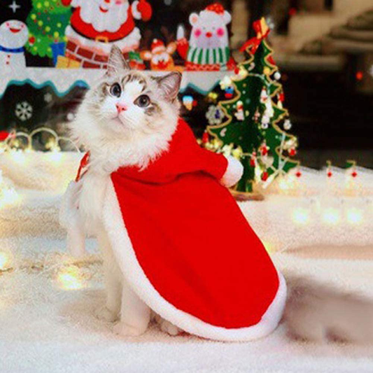 Weeh Dog Clothes for Christmas Cat Xmas Holiday Costume Red Christmas Cape Hooded Cloak Winter Outwear Animals & Pet Supplies > Pet Supplies > Cat Supplies > Cat Apparel WeeH Medium  