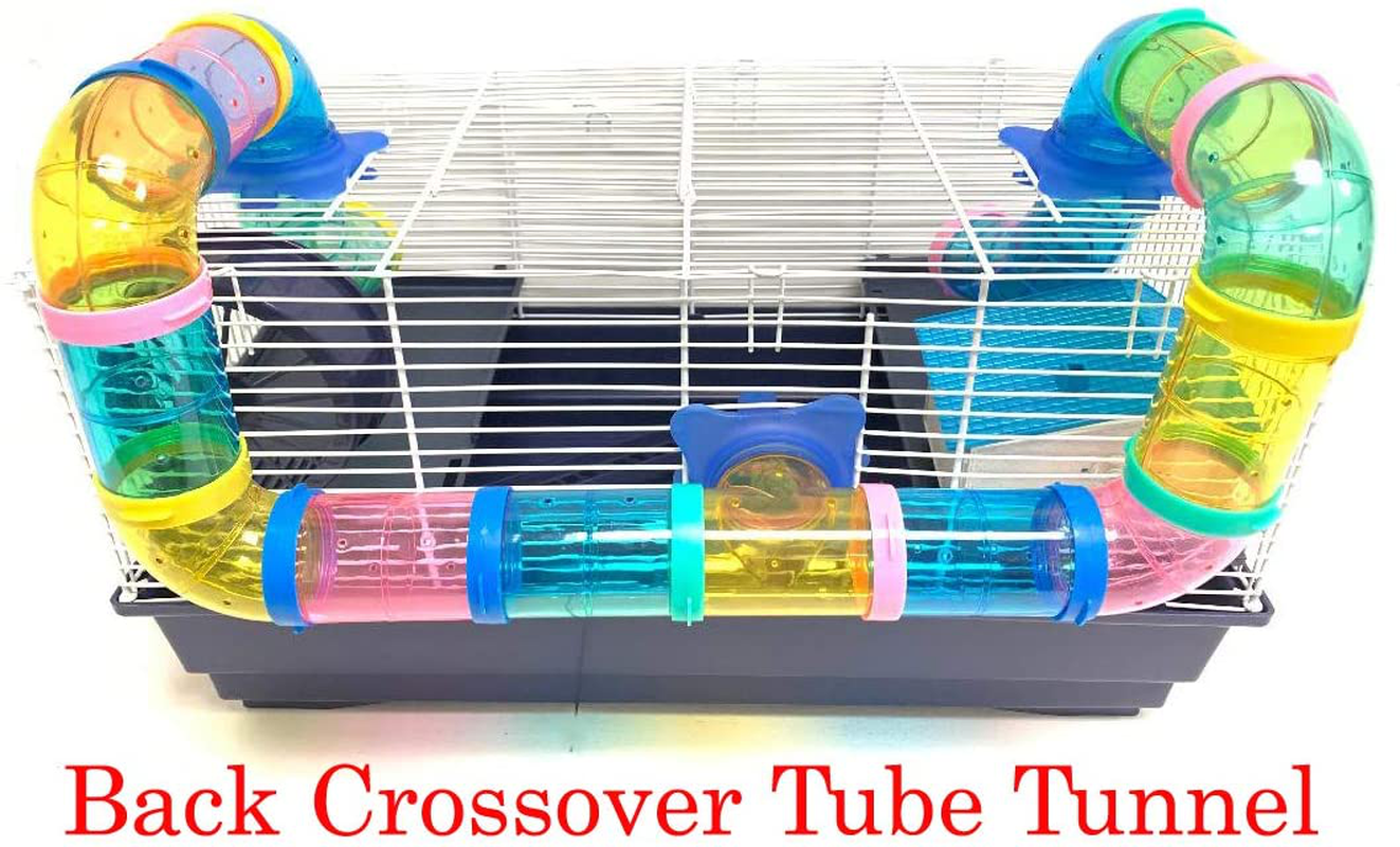 Large 2 or 3 Levels Hamster Small Animal Habitat Cage with Long Crossover Tubes Tunnels for Rodent Gerbil Mouse Mice Animals & Pet Supplies > Pet Supplies > Small Animal Supplies > Small Animal Habitats & Cages Mcage   