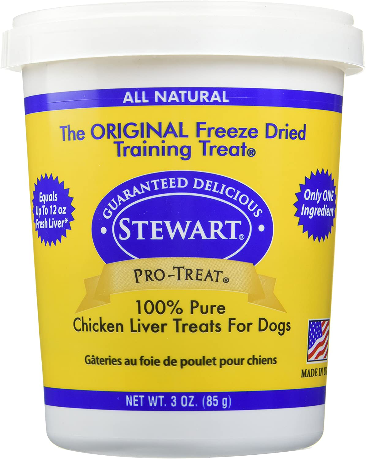 Stewart Freeze Dried Chicken Liver Dog Treats, Grain Free, All Natural, Made in USA by Pro-Treat, 3 Oz, Resealable Tub Animals & Pet Supplies > Pet Supplies > Dog Supplies > Dog Treats Stewart   