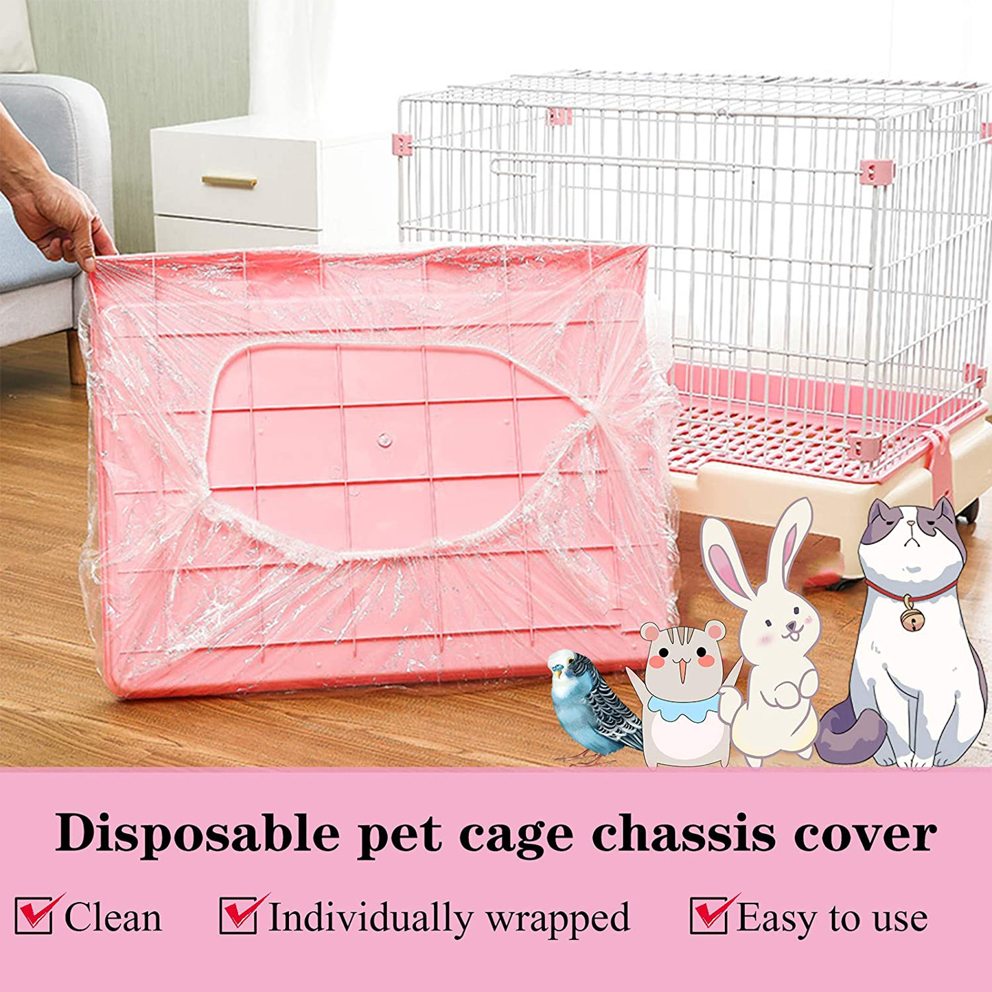 QBLEEV 20 Pcs Disposable Small Animals Cage Liner for Parrots Rabbits Guinea Pigs Chinchilla，Hamster Bunny Pet Cage Tray Plastic Filmy Cover， Pet Cage Mat to Replace Diaper，Durable and Water-Tight Animals & Pet Supplies > Pet Supplies > Small Animal Supplies > Small Animal Habitats & Cages QBLEEV   