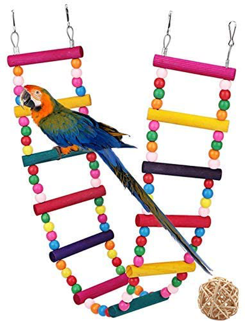 G GANEN Wood Bird Ladder, Parrot Ladder Swing Bridge Parrot Swings,Ladders for Pet Trainning Animals & Pet Supplies > Pet Supplies > Bird Supplies > Bird Ladders & Perches G Ganen   