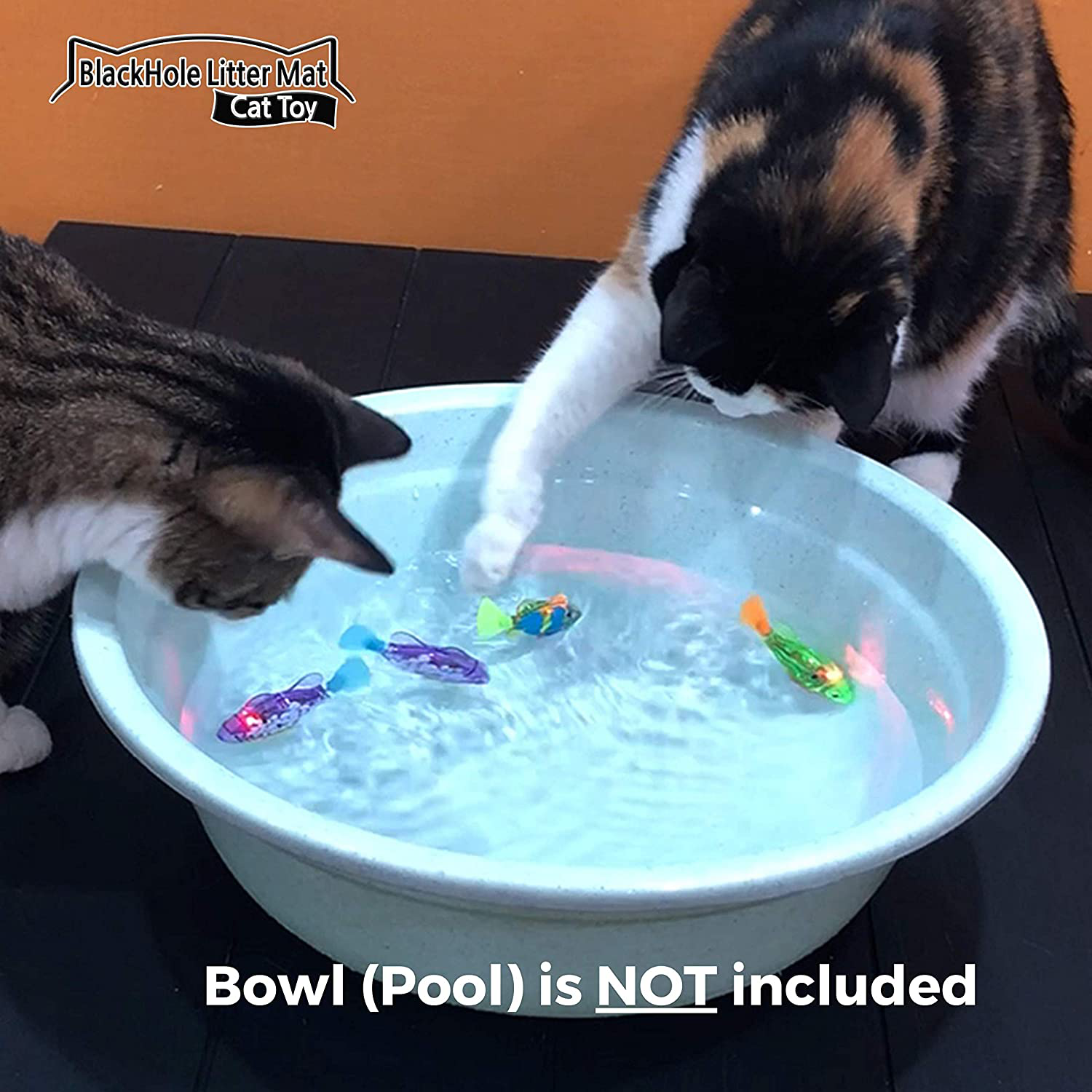 Indoor Cat Interactive Swimming Fish Toy- Best Water Cat Toy for Indoor Cats, Play Fishing, Good Exercise Activity, Drink More Water, Led Light, Battery Included (Swimming Bowl/Pool Is Not Included)