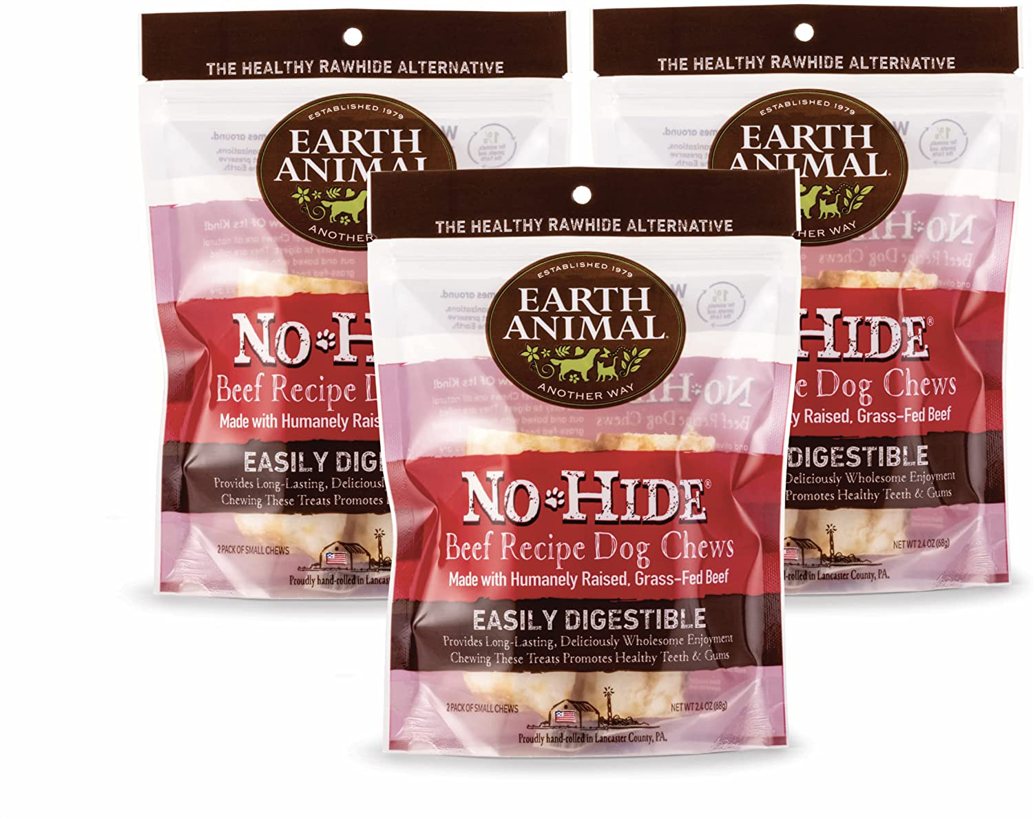 Earth Animal No-Hide Small Flavored Rolls Natural Rawhide Alternative Dog Chew Treat for Small Dogs Animals & Pet Supplies > Pet Supplies > Small Animal Supplies > Small Animal Treats EARTH ANIMAL   