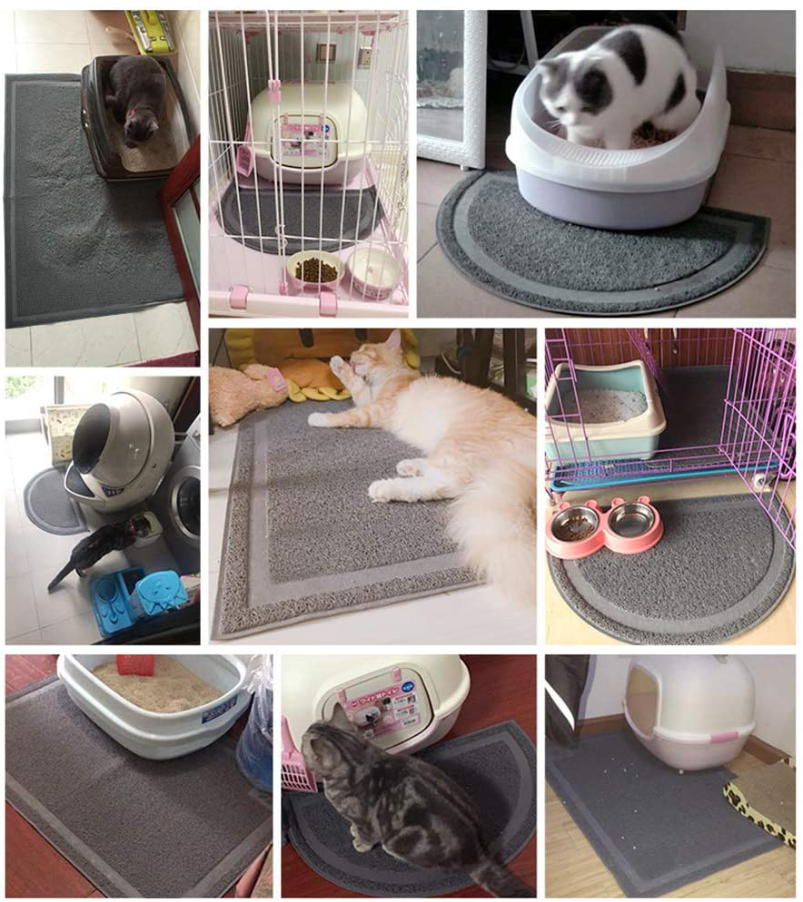 PAWISE Cat Litter Mat Trapping Mat Litter Box Rug Carpet Easy Clean Washable for Floor Waterproof Animals & Pet Supplies > Pet Supplies > Cat Supplies > Cat Litter Box Mats PAWISE   