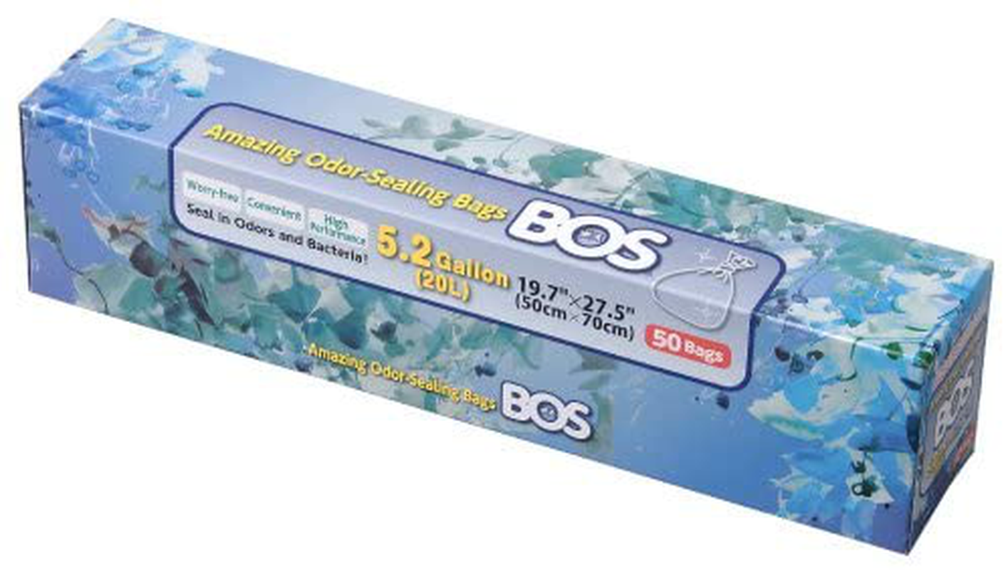 BOS Amazing Odor Sealing Disposable Bags for Commode Liners, Adult Diapers,Cat Litter or Any Sanitary Product - Durable & Unscented (50 Bags) [5.2 Gallon / 20L, Color: Black] Animals & Pet Supplies > Pet Supplies > Cat Supplies > Cat Litter Box Liners BOS(ボス)   