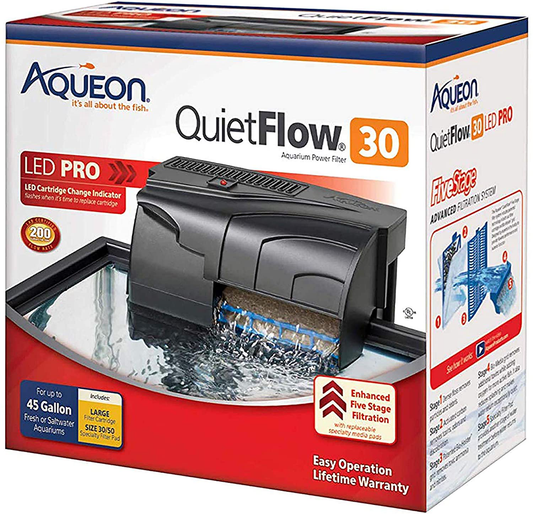 Aqueon Quietflow LED PRO Aquarium Power Filter, Size 30 Animals & Pet Supplies > Pet Supplies > Fish Supplies > Aquarium Filters Aqueon 30 Power Filter  