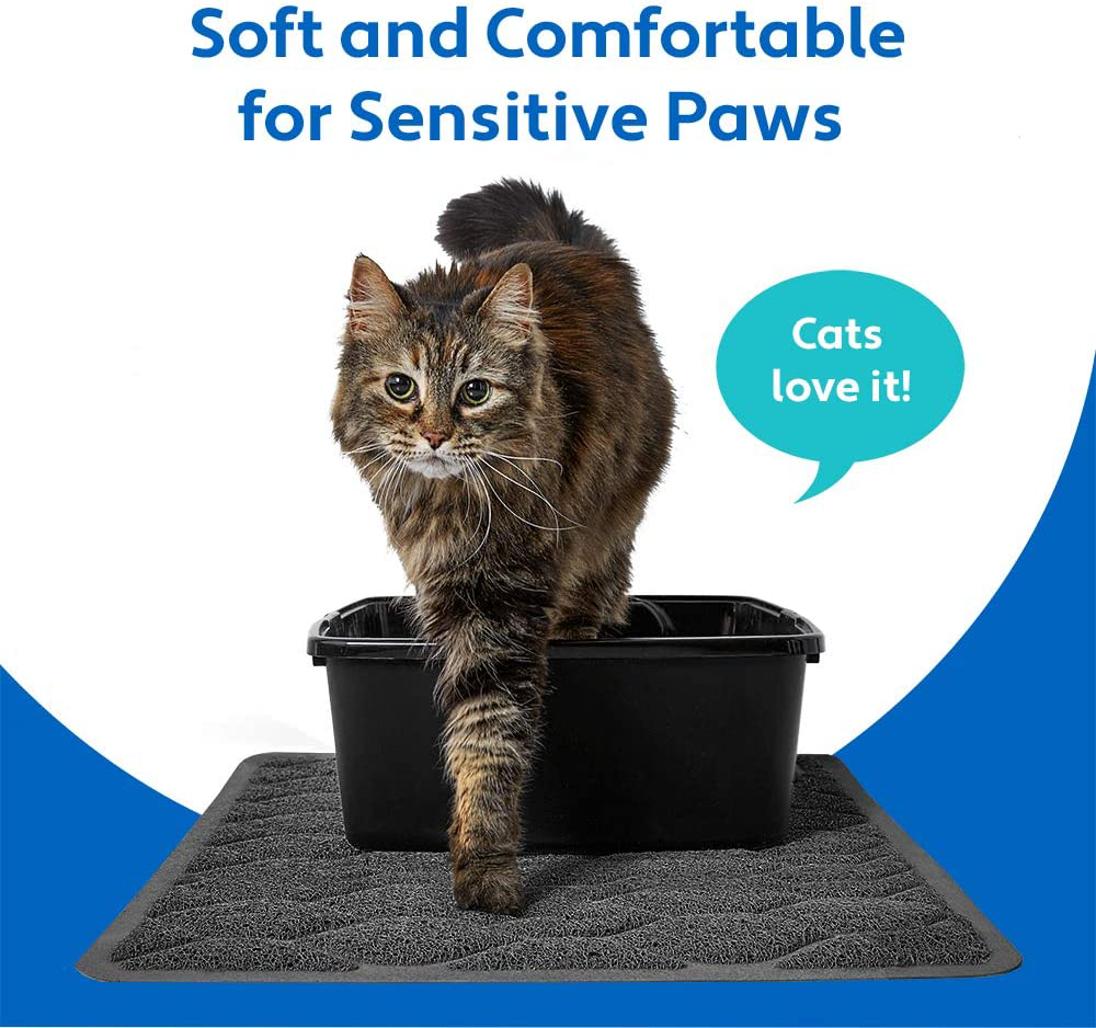 Mighty Monkey Durable Easy Clean Cat Mat, Litter Catching Mats, Great Scatter Control, Keep Floors Clean, Soft on Sensitive Kitty Paws, Cats Necessities, Slip Resistant, 24X17, Graphite Animals & Pet Supplies > Pet Supplies > Cat Supplies > Cat Litter Box Mats Hills Point Industries, LLC   