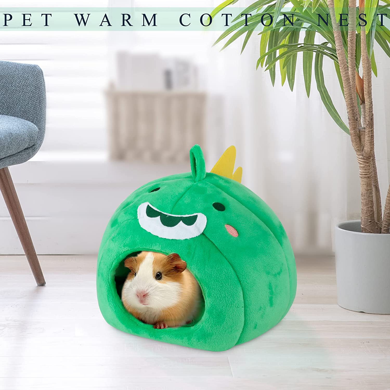 Guinea Pig Bed,Washable Warm Small Pet Animals Cave Bed,Hamster Hedgehogs Chinchilla Habitat Pet Bed House Hideout Cage Accessories