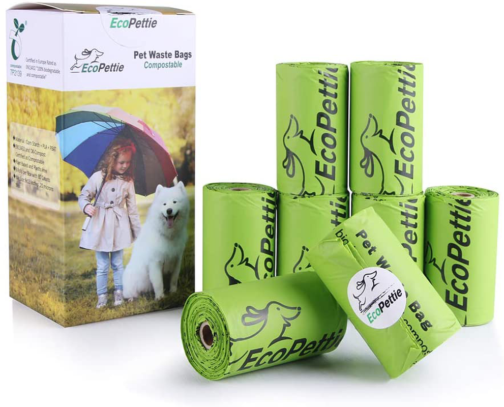 Ecopettie Dog Poop Bag Compostable | Poop Bags for Dogs 100% Biodegradable 18 Rolls 180 Counts | Doggie Bags for Poop | Cat Litter Bags for Cleaning (3 Months Volume,Xl ) Green Animals & Pet Supplies > Pet Supplies > Cat Supplies > Cat Litter Box Liners EcoPettie 80 Bags, 8 Rolls  