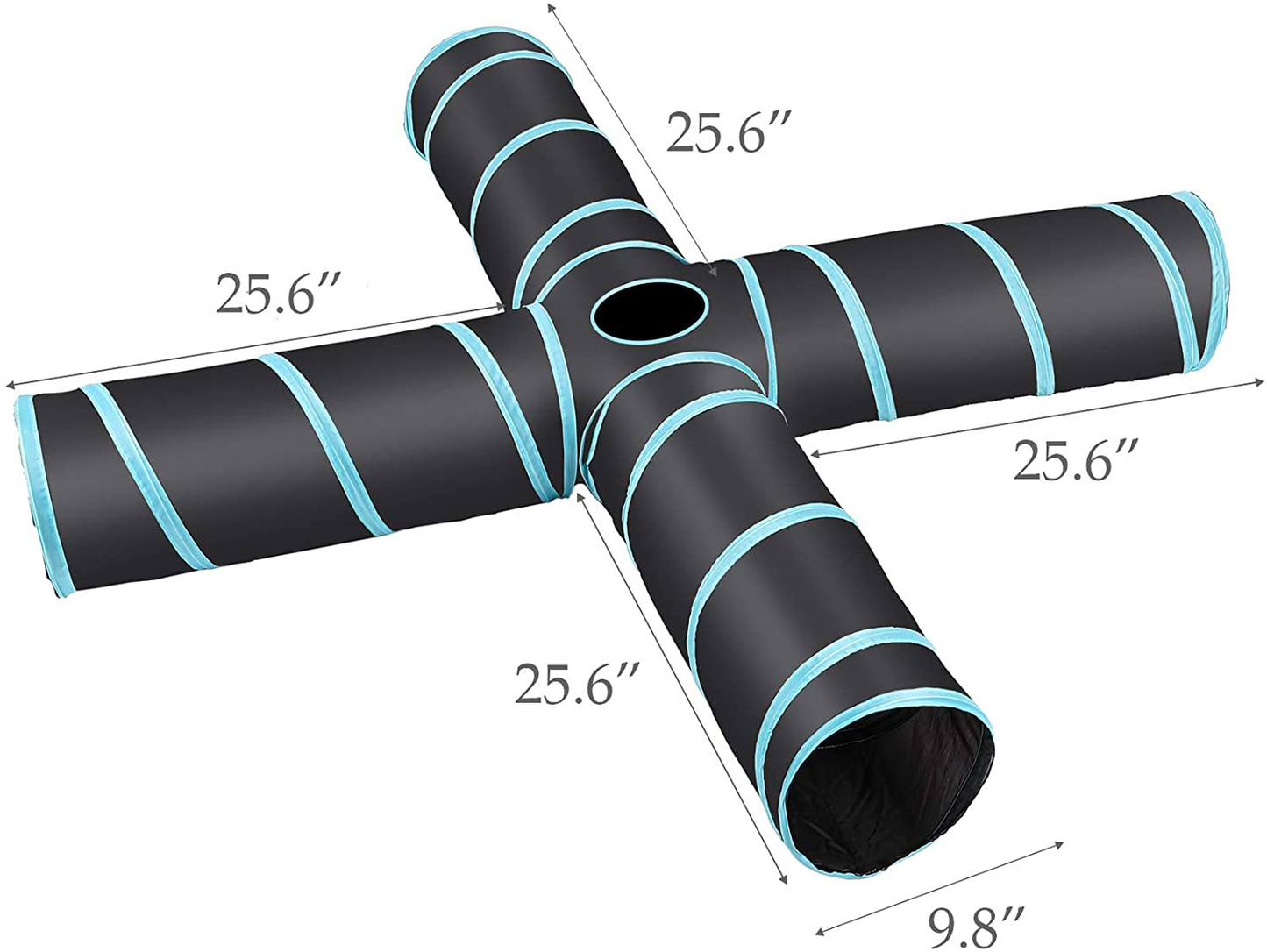 CO-Z 4 Way Collapsible Cat Tunnel, Roomy and Tear Resistant Crinkle Cat Toy Tube with Cat Teaser, Storage Bag and Dangling Toys, for Cat, Puppy, Kitty, Kitten, Rabbit, Dogs, Indoor Outdoor Use Animals & Pet Supplies > Pet Supplies > Cat Supplies > Cat Toys CO-Z   