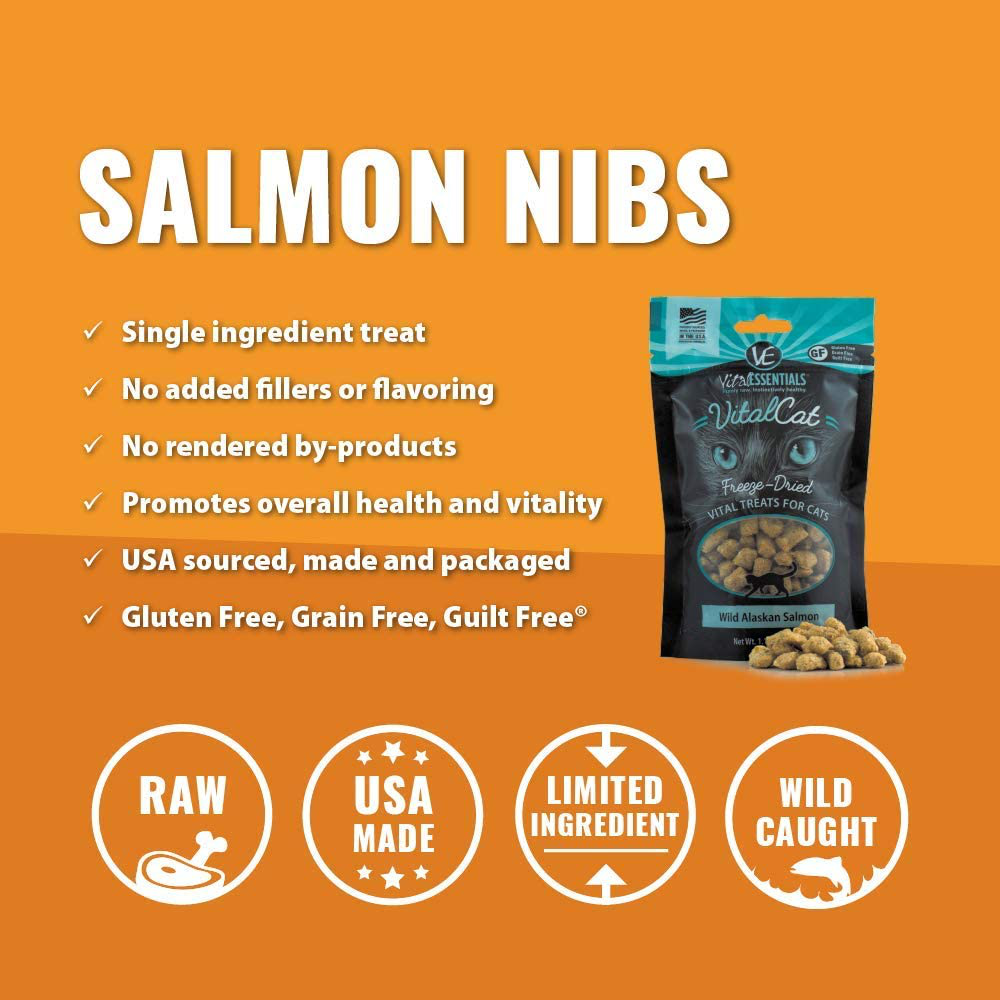 Vital Cat Freeze-Dried All-Natural Wild Alaskan Salmon Cat Treats, 1.1 Oz. Animals & Pet Supplies > Pet Supplies > Cat Supplies > Cat Treats Vital Essentials   