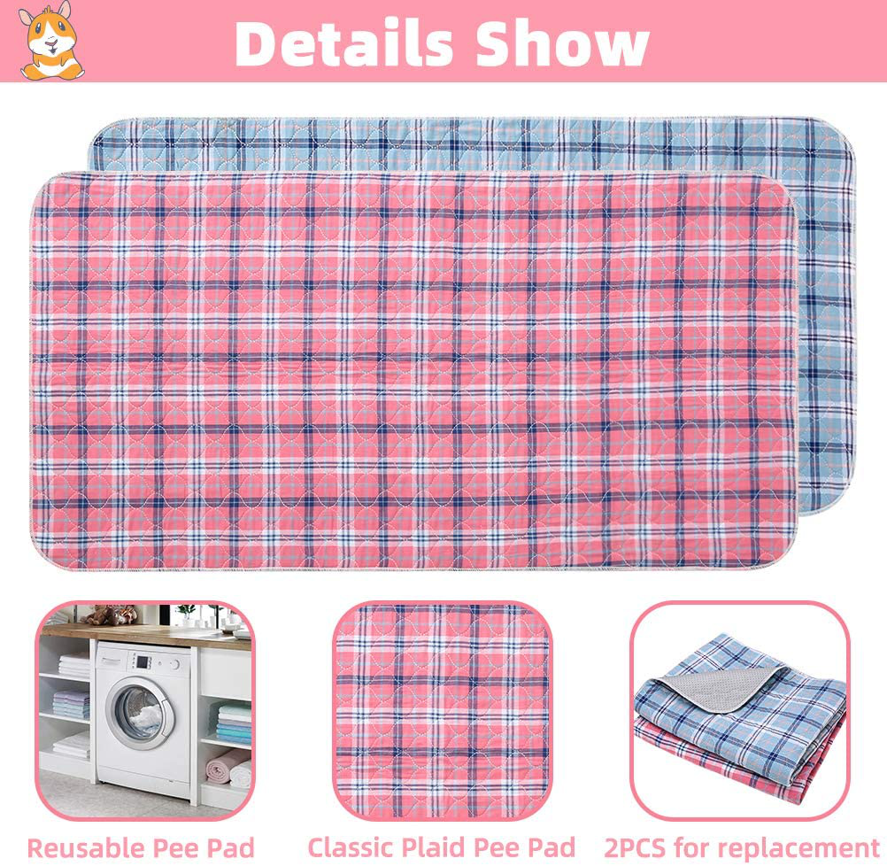 SCENEREAL Guinea Pig Cage Liners - Classic Plaid Guinea Pig Bedding & Litter, Durable Strong Water Absorption Pet Pee Pad for Guinea Pig Hamster and Other Small Pets Using Animals & Pet Supplies > Pet Supplies > Small Animal Supplies > Small Animal Bedding SCENEREAL   