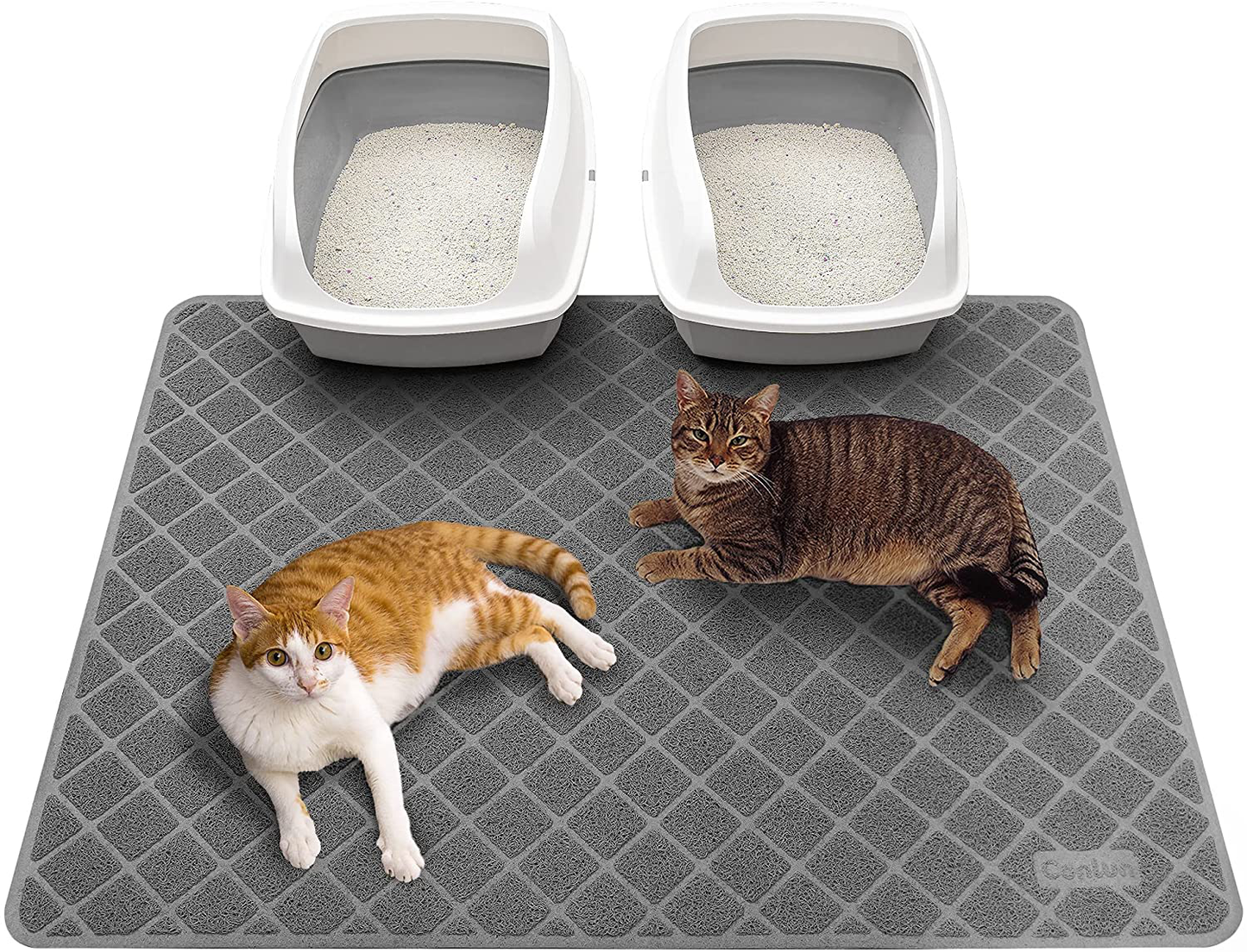 Conlun Cat Litter Mat Litter Trapping Mat, Premium Durable PVC Grid Mesh with Scatter Control, Non-Slip, Less Waste Cat Litter Box Mat, Soft on Kitty’S Paws, Urine Waterproof, Washable Easy Clean
