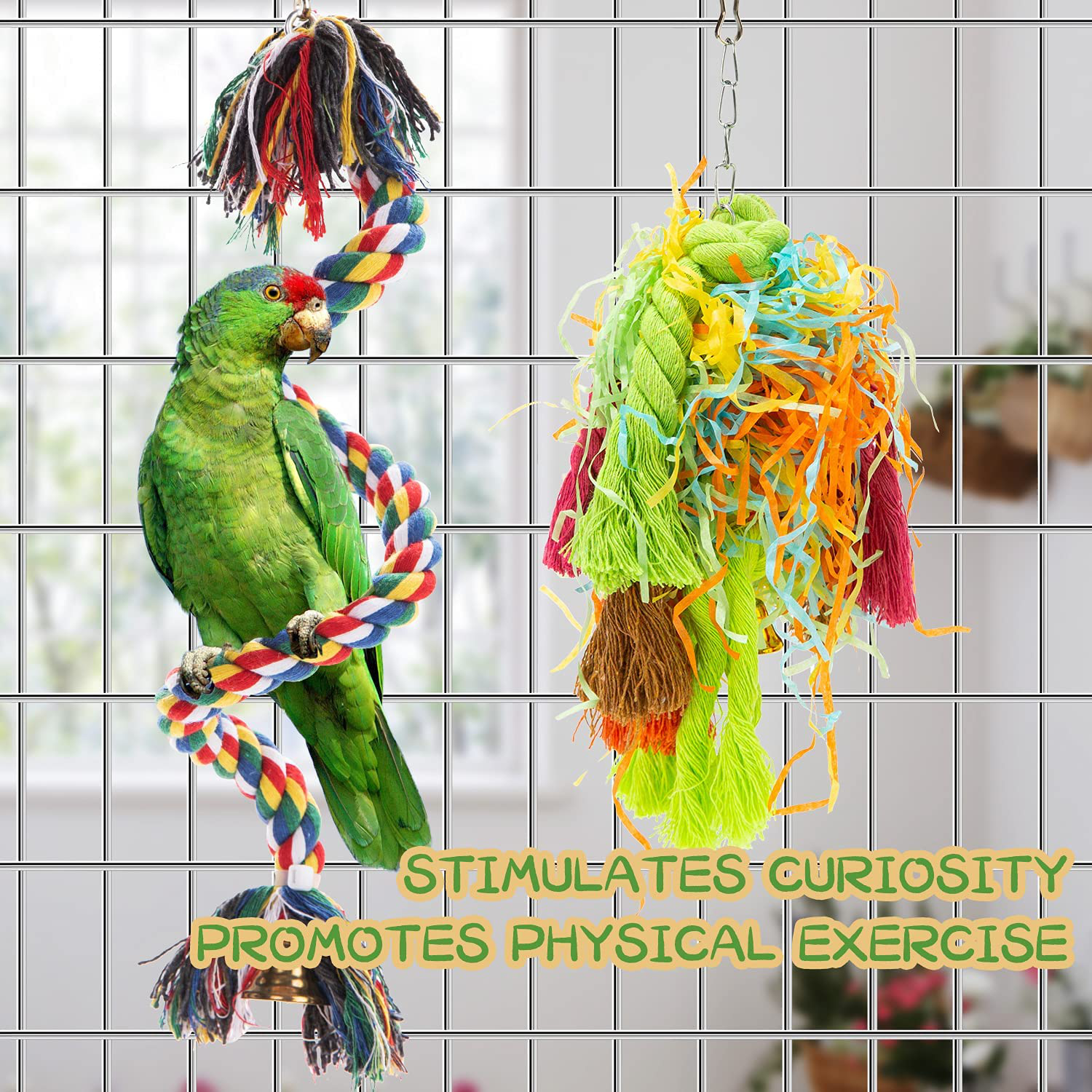 RLRICH 5PACK Bird Colorful Chewing Toys Parrot Foraging Shredder Toys Shred Hanging Foraging Toys,Comfy Perch Parrot Toys for Rope Bungee Bird Toy Animals & Pet Supplies > Pet Supplies > Bird Supplies > Bird Toys RLRICH   