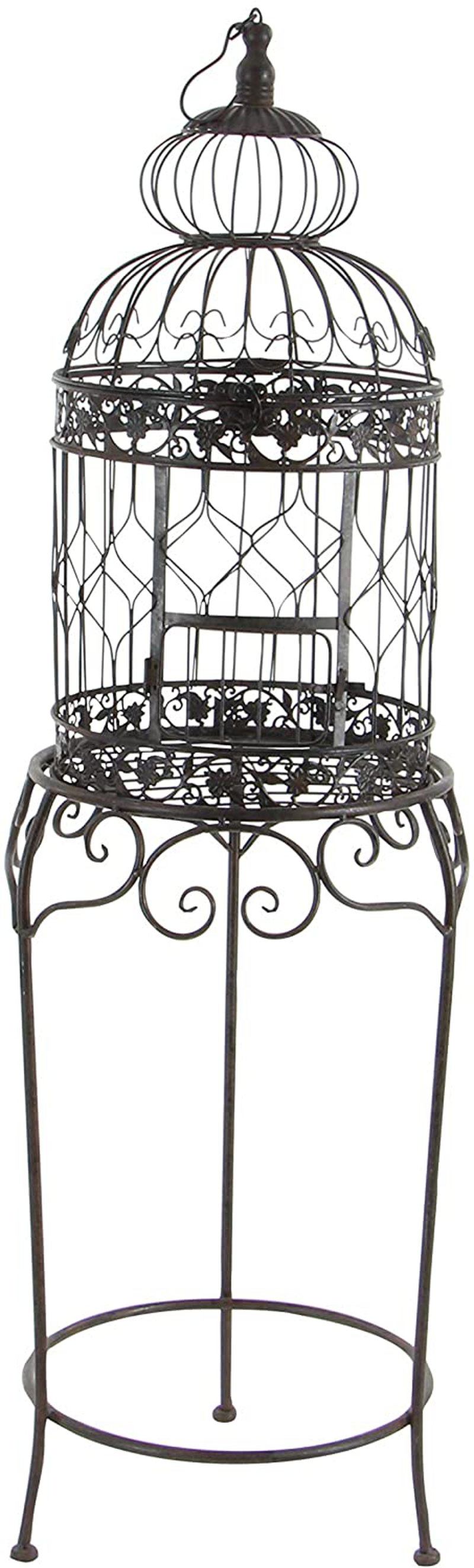 Deco 79 55122 Benzara Victorian Style Bird Cage, 47" H/14 W, Black Animals & Pet Supplies > Pet Supplies > Bird Supplies > Bird Cages & Stands Deco 79   