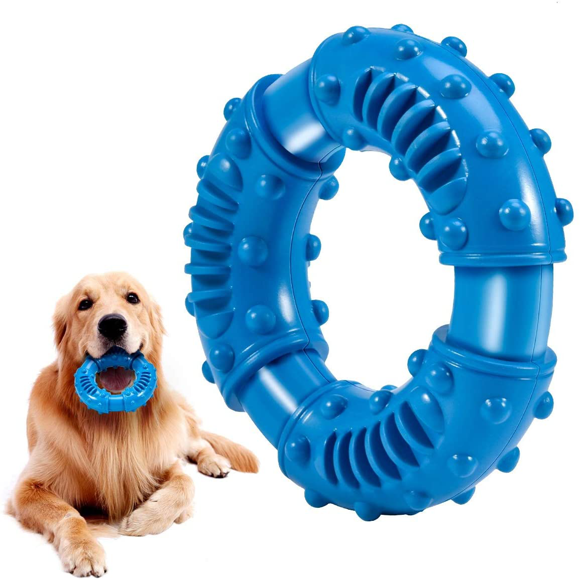 Feeko Dog Chew Toys for Aggressive Chewers Large Breed, Non-Toxic Natural Rubber Long-Lasting Indestructible Dog Toys, Tough Durable Puppy Chew Toy for Medium Large Dogs, Fun to Chew, Chase