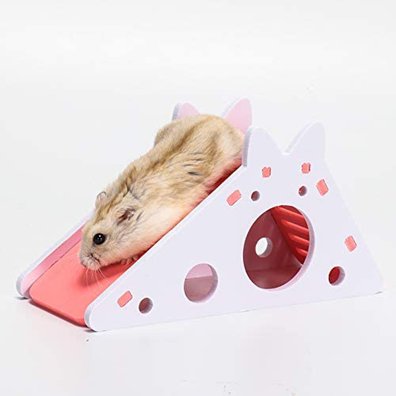 CHUQIANTONG Hamster Hideout,Cute Hamster Exercise Toy Wooden Hamster House with Ladder Slide for Guinea Pig Hamster Cage Accessories,Small Animal Habitat Sleeping Nest Animals & Pet Supplies > Pet Supplies > Small Animal Supplies > Small Animal Habitat Accessories CHUQIANTONG   