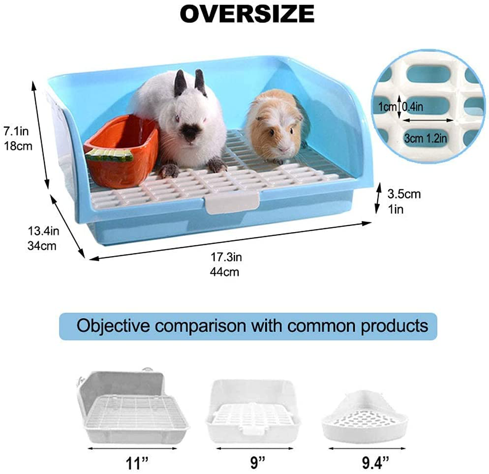 Pet Small Rat Large Toilet & 100 Pcs Rabbit Pee Pads, 18" X 13" Pet Toilet/Potty Training Pads, Oversize Litter Box for Small Animal/Large Rabbit/Guinea Pig/Ferret Animals & Pet Supplies > Pet Supplies > Small Animal Supplies > Small Animal Bedding Amakunft   