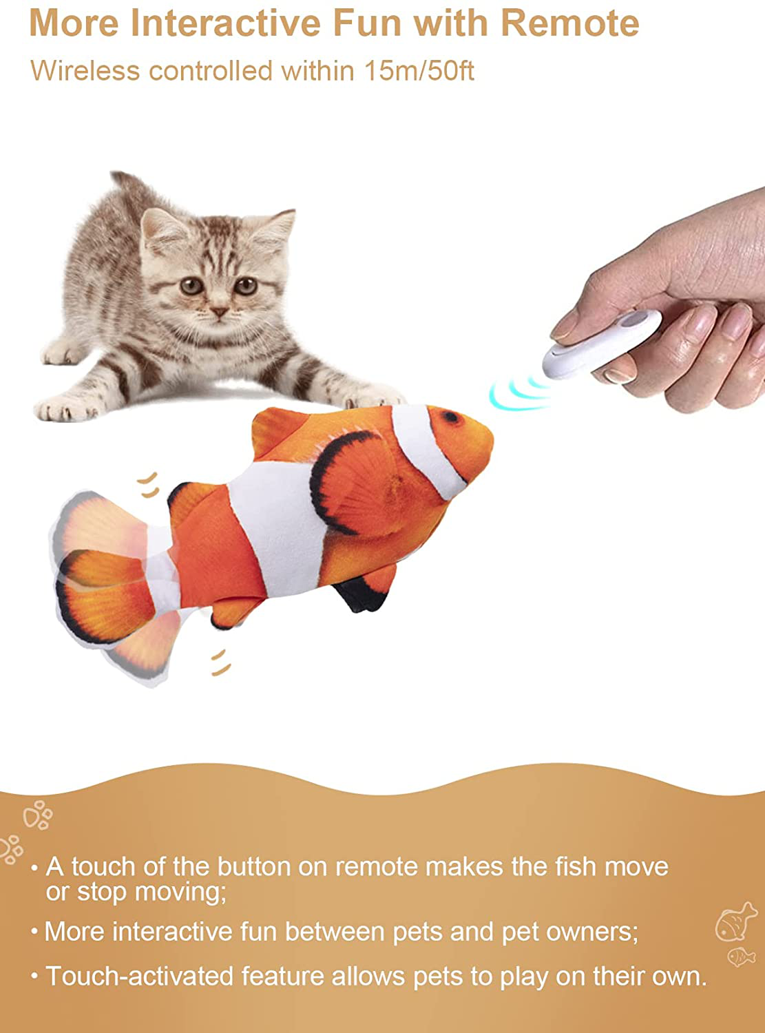 Potaroma Floppy Fish Toy with Remote Upgraded for 2022, Realistic Moving Flopping Fish, Cat Kicker Wiggle Fish Catnip Toys, Motion Kitten Toy, Interactive Cat Toys for Cat Exercise Animals & Pet Supplies > Pet Supplies > Bird Supplies > Bird Treats Potaroma   