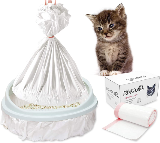 PIKAPUNK Cat Litter Box Liners 30 Count Jumbo Size Litter Liners Drawstring Pet Waste Bags Trash Bags Scented Cat Litter Liners Scratch and Tear Resistant Durable Litter Box Liners 36 X 18 Inches (Scented) Animals & Pet Supplies > Pet Supplies > Cat Supplies > Cat Litter Box Liners PIKAPUNK Scented  
