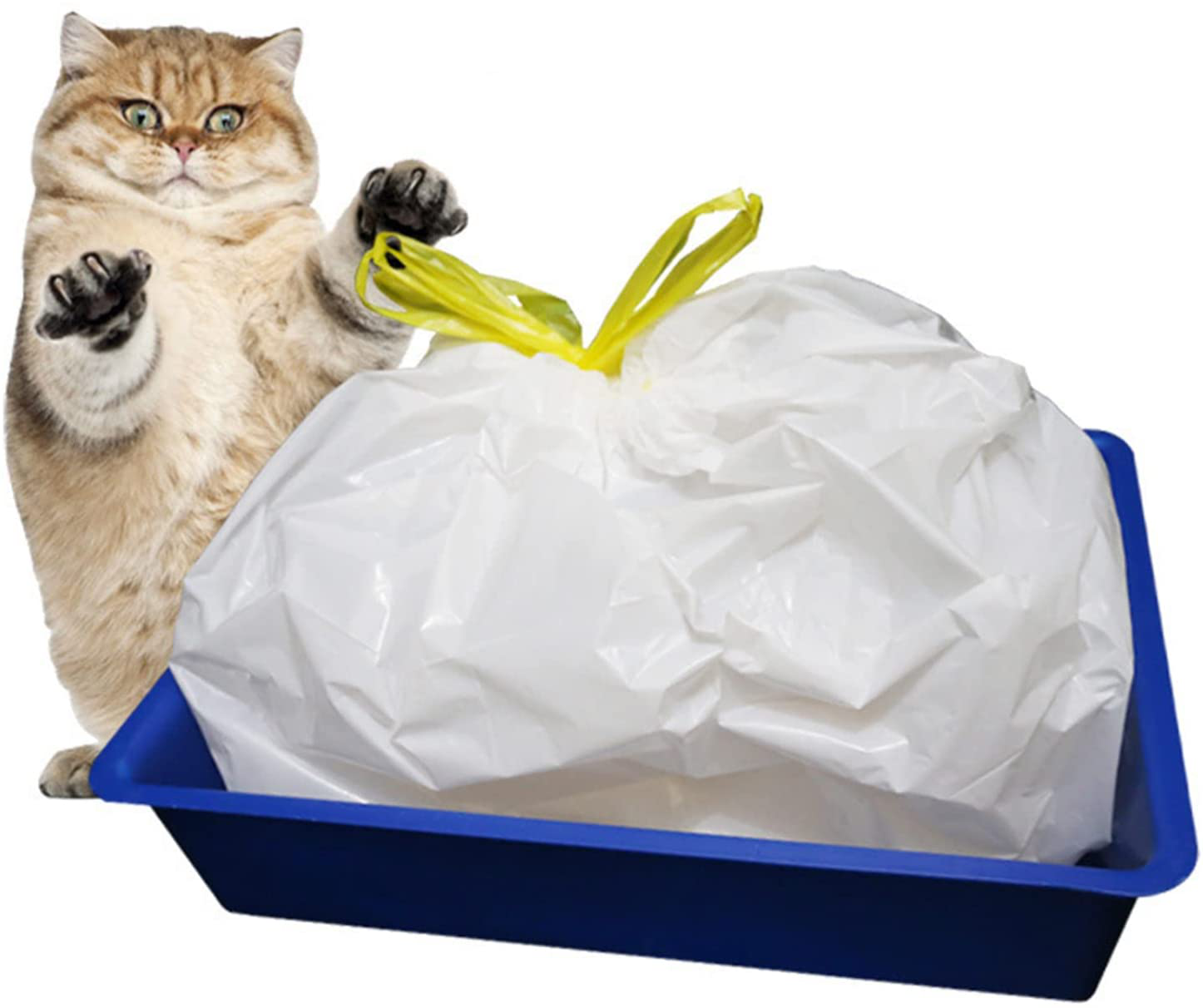 KGJQ Trash Bags 7 Pcs Litter Bag Essential Quick LDPE Pet Cat Litter Box Liners Pet Fresh Clean Garbage Bag for Home Outdoor - S Animals & Pet Supplies > Pet Supplies > Cat Supplies > Cat Litter Box Liners KGJQ   