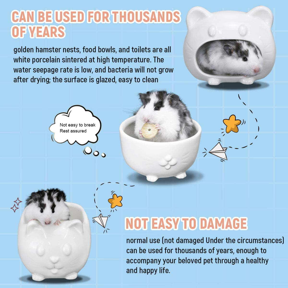 Maohegou Syrian Hamster Ceramic Accessories Golden Hamster Habitat Syrian Hamster Food Bowl Golden Hamster Toilet Gakaria Hamster Food Bowl Roborowski Hamster Bathtub Campbell Hamster Bowl Animals & Pet Supplies > Pet Supplies > Small Animal Supplies > Small Animal Habitat Accessories maohegou   