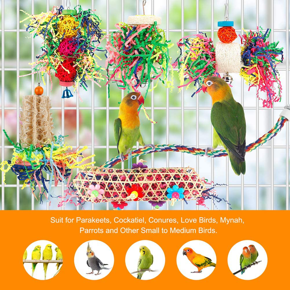 Bird Chewing Toys Parrot Natural PineCones and Wood Foraging Toys，Pet Bird  Birdcages Hanging Tearing Toys for Parakeet Cockatiel Conure African Grey  Lovebirds Budgies Cockatoos (S: Length=16cm/6.3) price in Saudi Arabia